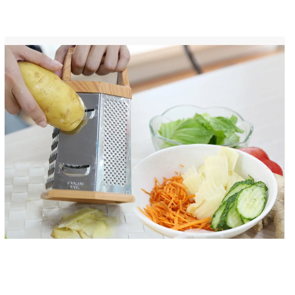 

8 Inch Stainless Steel Vegetable Chopper Multifunction Potato Slicer 6-Sided Kitchen Gadget For Carrots Cucumbers Veggie
