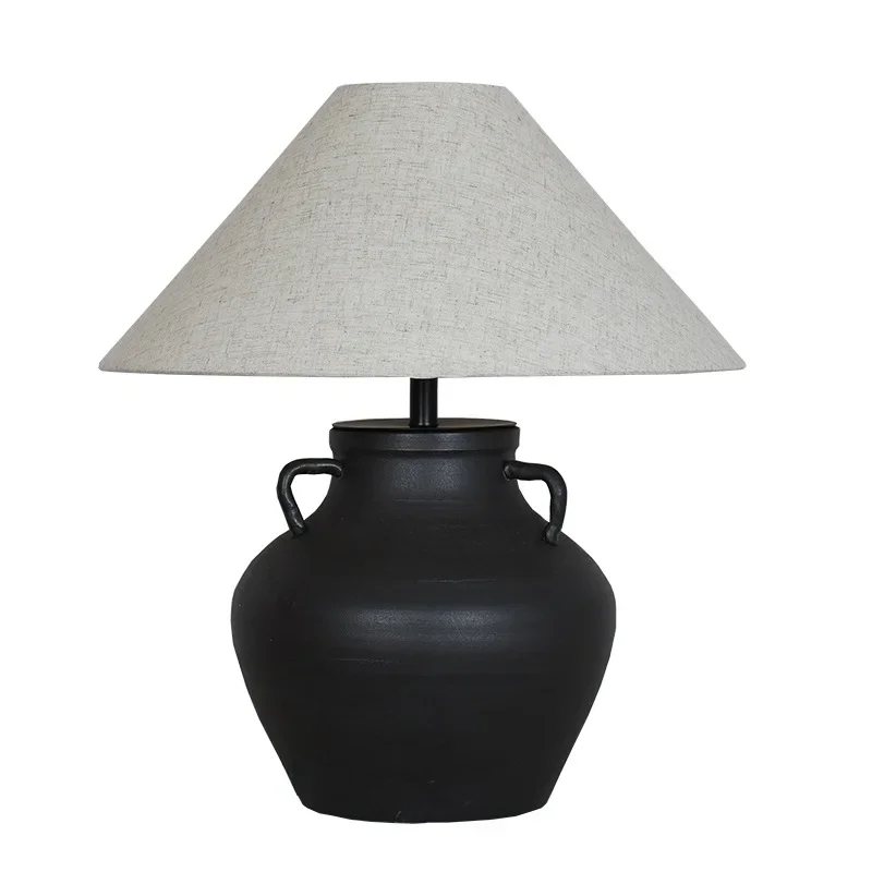 

Handmade pottery pot table lamp New Chinese model house B & B living room bedroom bedside decorative lamp