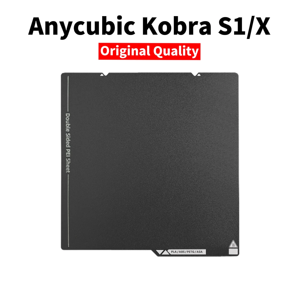 Original Anycubic Kobra X Double Side Build Plate Textured PEI Spring Steel Sheet Magnetic Plate Original Quality for Kobra S1