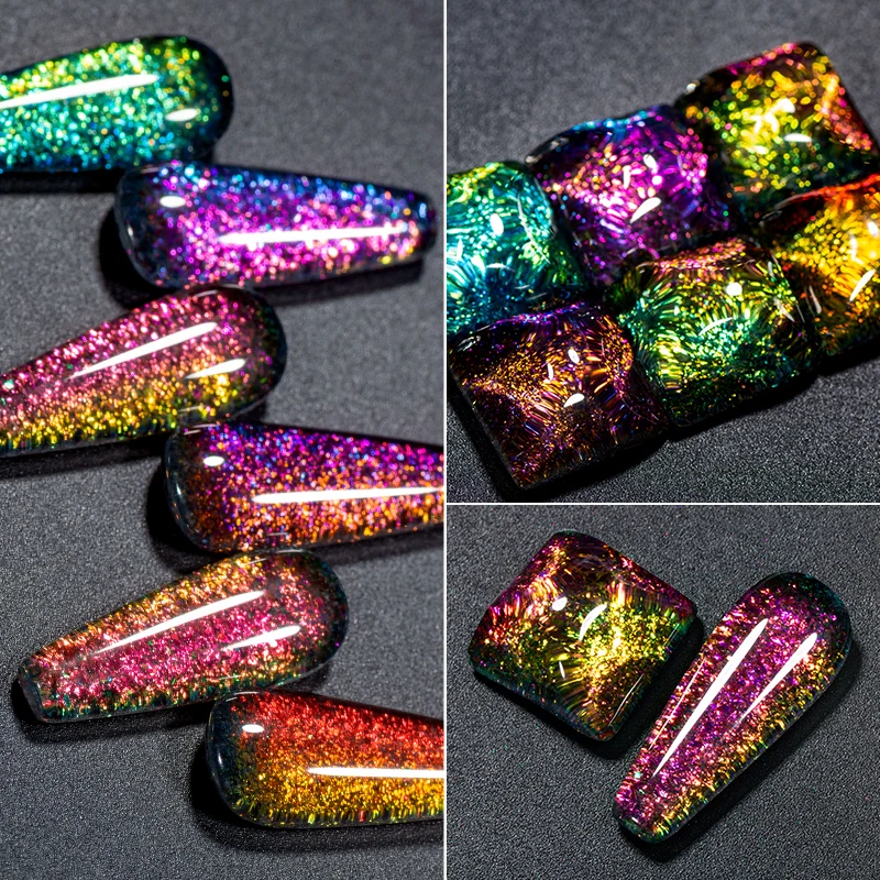 Chameleon Flake Nail Gel Polish Sparkling Glitter Laser Semi Permanent Nails Art Soak Off UV Gel Varnish Nail Supplies Manicure