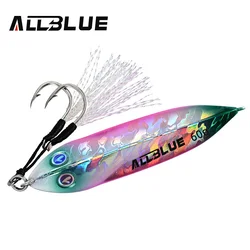 ALLBLUE SEABLUE Metal Slow Fishing Jig Cast Spoon 60G Artificial Bait Shore Casting Jigging Metal Bass Lure Tackle