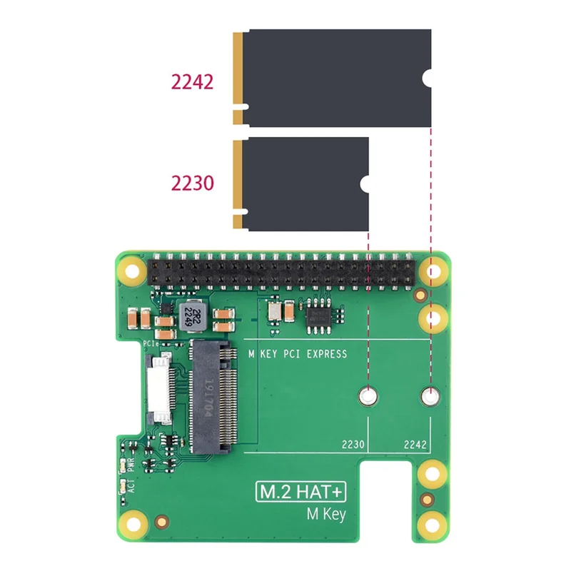 

Superior-Pcie To M.2 HAT+ с корпусом+Blower для Raspberry Pi 5 Gen2 Gen3 M.2 NVME SSD 2230/2242 M Key PCIE GPIO Плата расширения