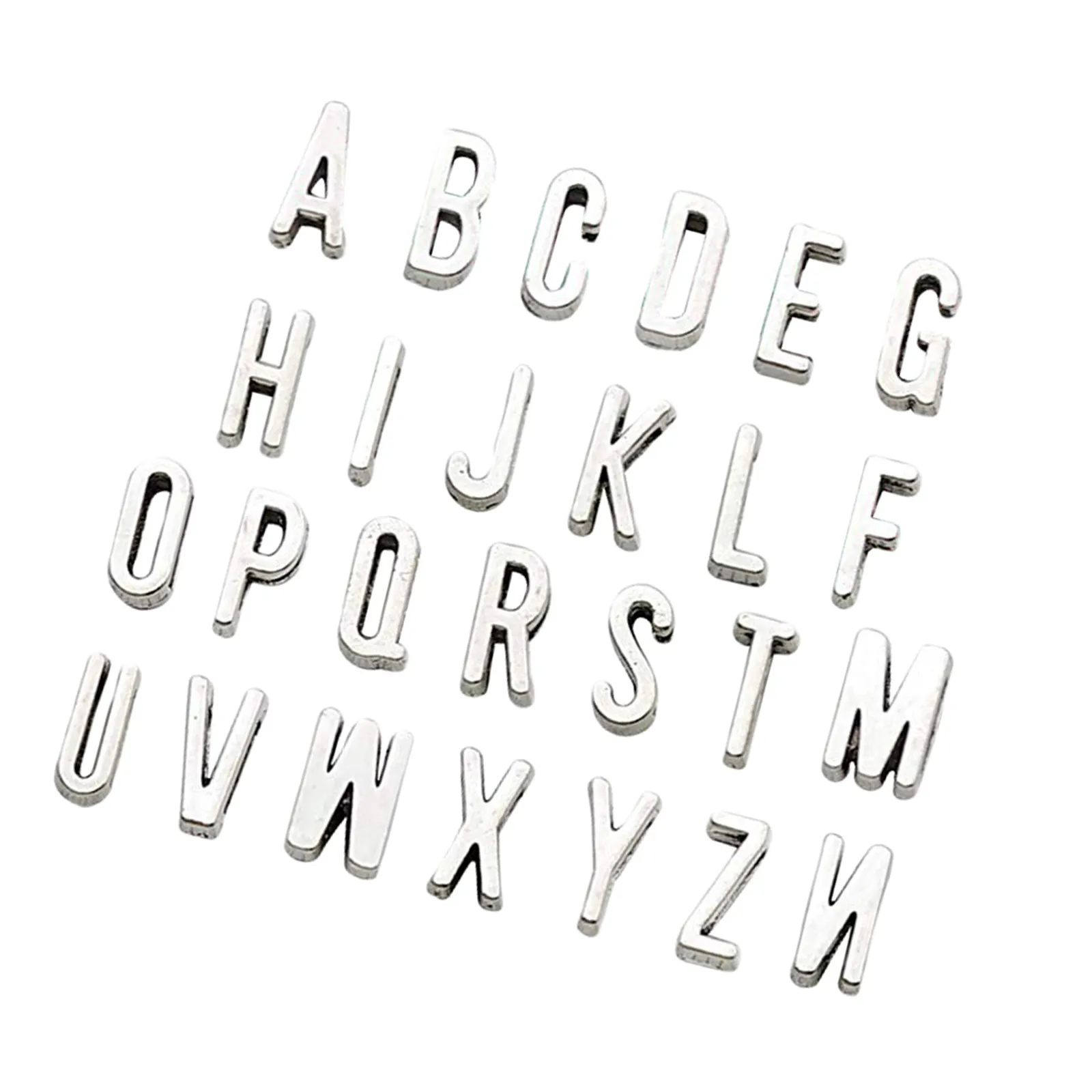 26Pcs Alphabet Spacer Beads Letter Pendants for DIY Jewelry Crafts Charms Bracelets Necklaces Headwear Sweater Accessories