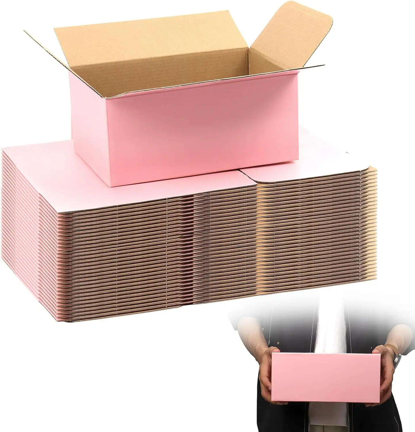 

Pink Shipping Boxes 30 Pack, 9x6x4 Corrugated Cardboard Mailing Boxes for Small Business