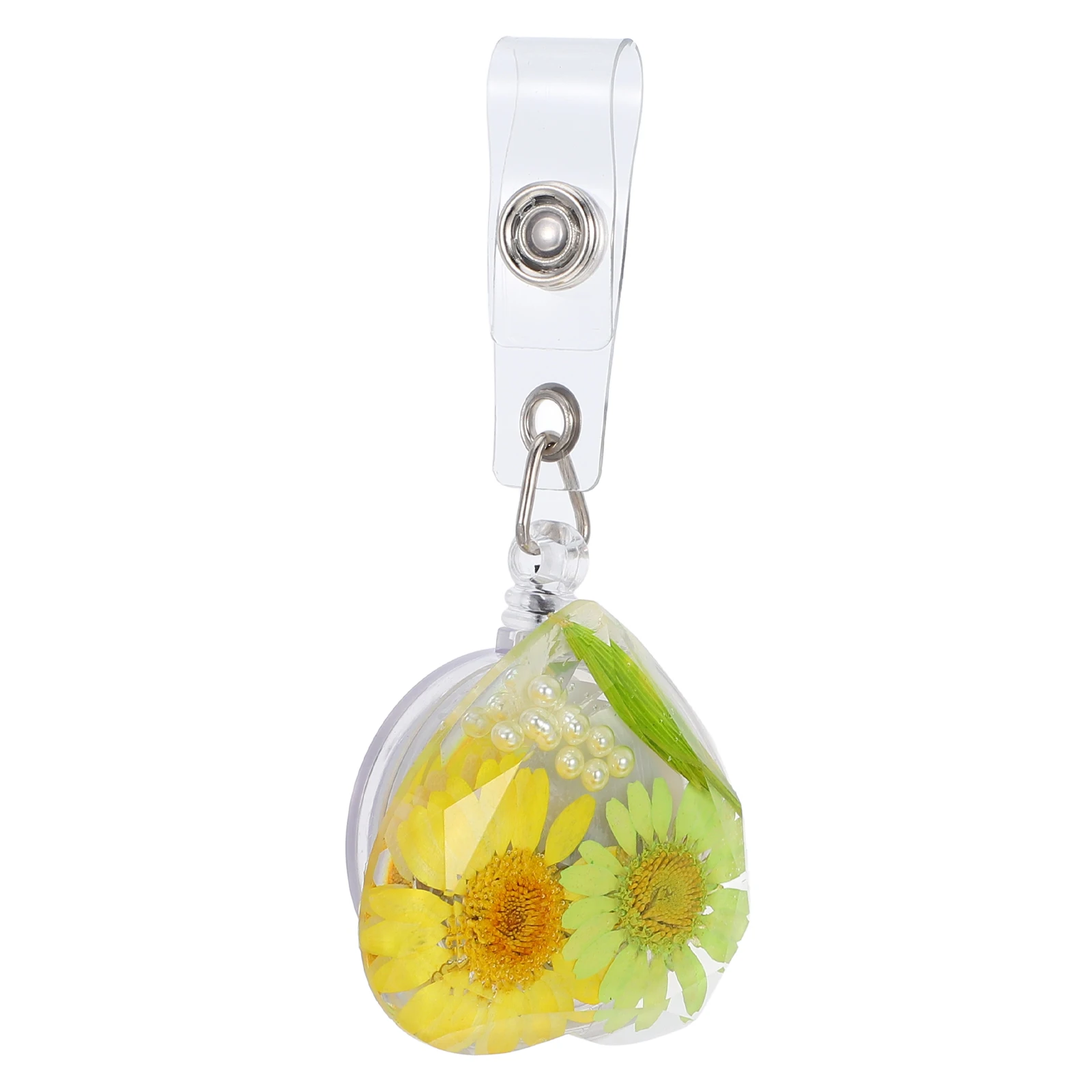 

Retractable Badge Reel Chest Pin ABS Resin Flower Design Easy Pull Clip Nurse Teacher Christmas ID Holder Office Accessory