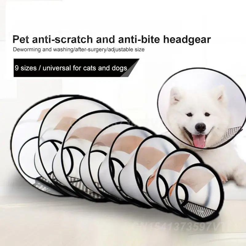 Pet Protective Collar For Small Large Dogs Anti Bite Grasping Licking Collar Puppy Cat Recovery Cone Ring Pets Care Accessories