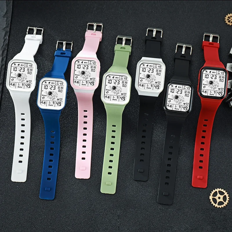 Reloj Digital de moda para hombres y mujeres, relojes deportivos LED impermeables, reloj multifunción Spaceman, reloj de pulsera electrónico para estudiantes