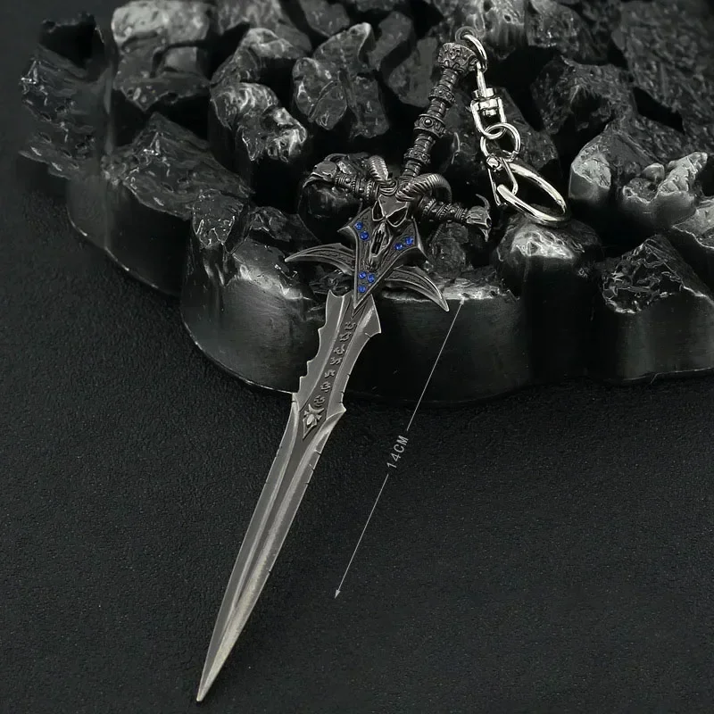 Arma de juego World of Warcraft de 14cm, rey Lich Frostmourne, varias espadas de aleación, llavero, colección de armas, regalos de navidad de escritorio