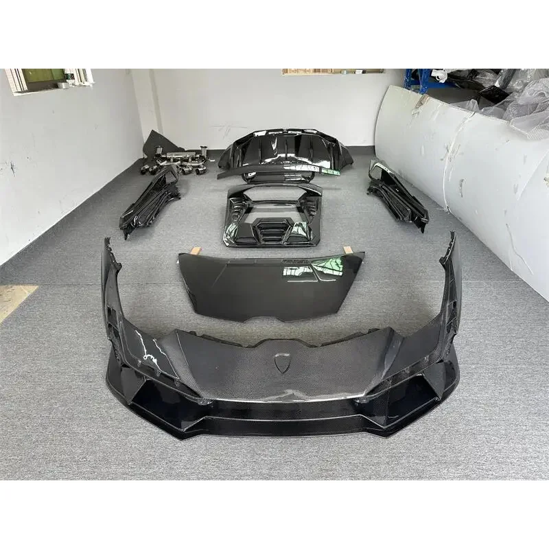 Tecnica Style All Carbon Fiber Car Body Kit With Bumper Hood Side Skirts Exhaust Huracan LP580 LP610 EVO Tecnica Kit