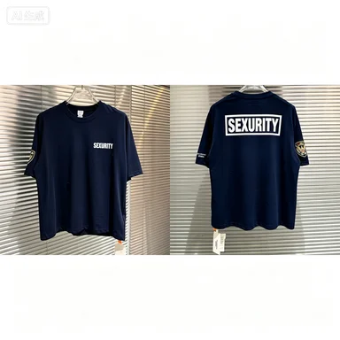 New Trend Protocol T-shirt Streetwear High Quality Splicing Stripes Embroidered Letter Short Sleeved Tops