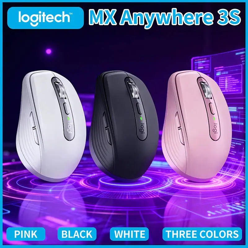 

Original Logitech MX Anywhere 3S for Productivity, Flow Technology, Quiet Clicks, 8K DPI Adjustable