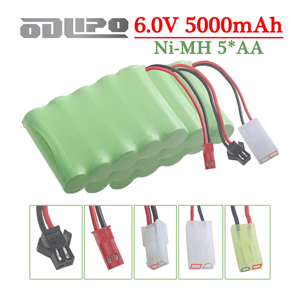 Upgrade 6V 5000mah NiMH Battery For Rc Toy Cars Tank Truck Robots Guns Boats Parts AA Ni-MH 6v Rechargeable Battery Pack 2400mAh