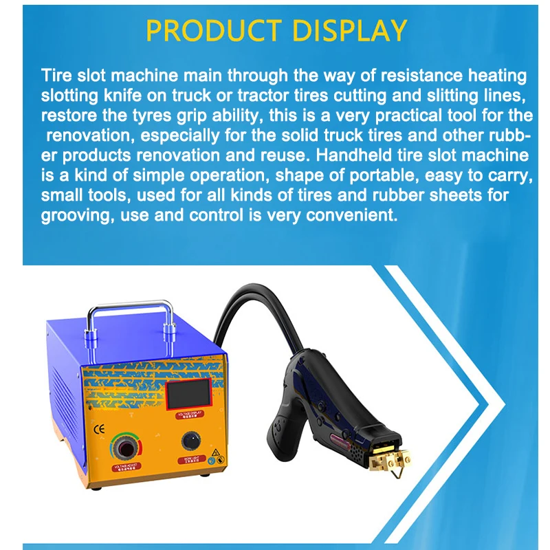 

TR-1KW Digital Tire Slotting Machine Truck Car Wheel Rubber Engraving Electromechanical Tire Retreader Reuse Artifact 220V