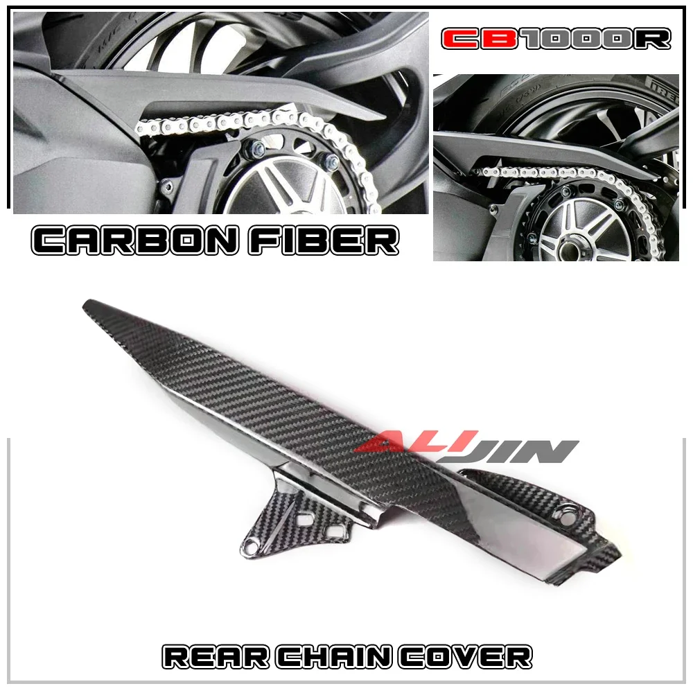 100% Real Carbon fiber Motorcycle Rear Chain Cover Protector Fairing Mudguard Panel Cowling For HONDA CB1000R 2018-2023 2022