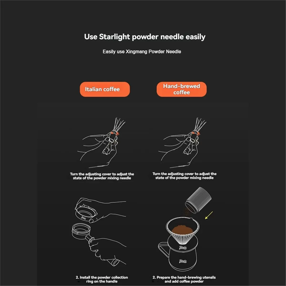 *A91P Espresso Powder Stirrer Tamper Distributor Tools Rotary Adjustment Stainless Steel Stirring Coffee Accessories A