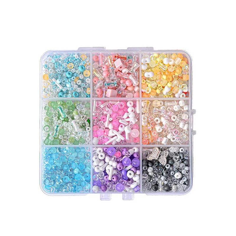 الصيف الآيس كريم الصودا اللون الزجاج الأرز الخرز مختلط اللون Diy اليدوية مطرز سوار قلادة حزمة المواد والمجوهرات