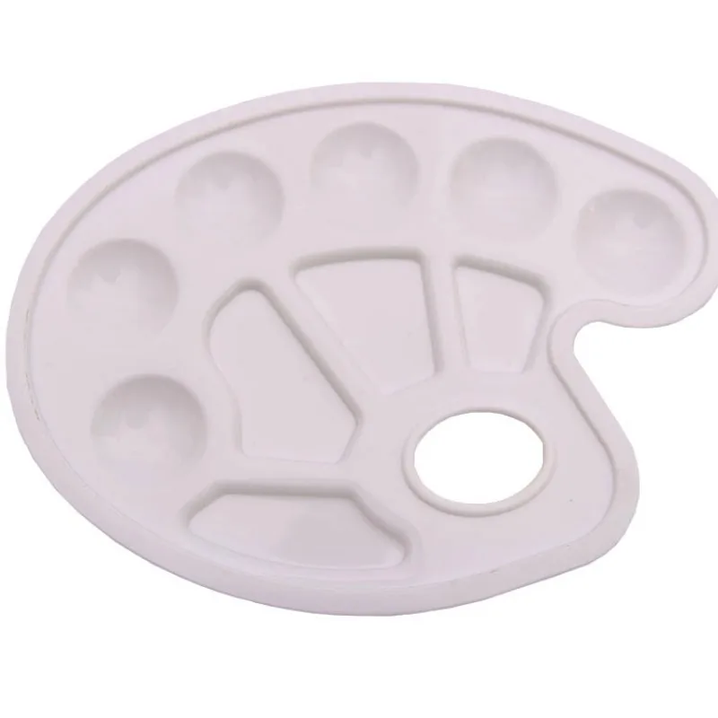 Paleta de pintura artística de plástico, bandeja de dibujo de uñas, paleta de colores para óleo, acuarela, pintura blanca, suministros de arte, 23x17,2 cm