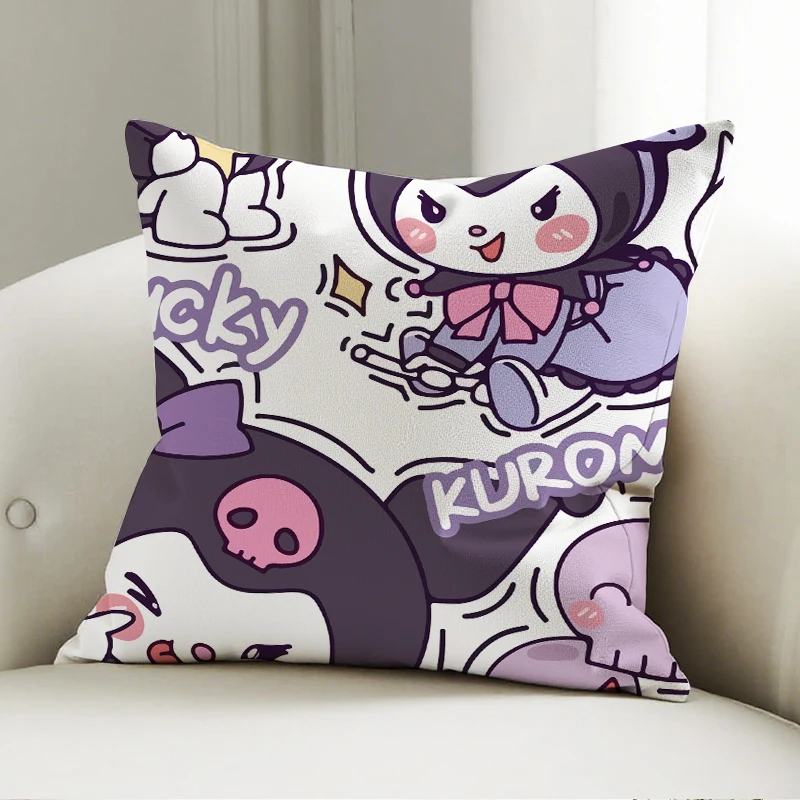 

Sanrio Kuromi Pillow Cover "Lucky" Pattern Decorative Cushion Sofa Bedroom Home Decor Gift