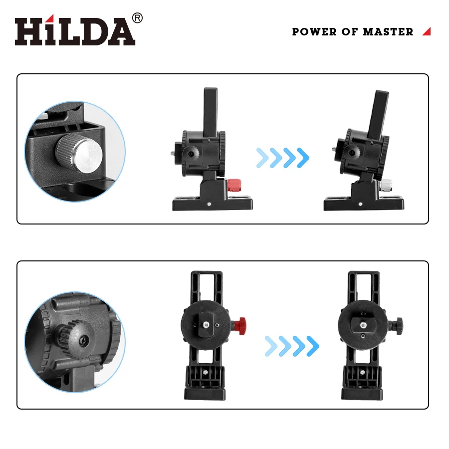 Soporte magnético fuerte para nivel láser 3D de 12 líneas, ajuste de láser de línea de rotación Horizontal y Vertical 360 para interfaz 1/4