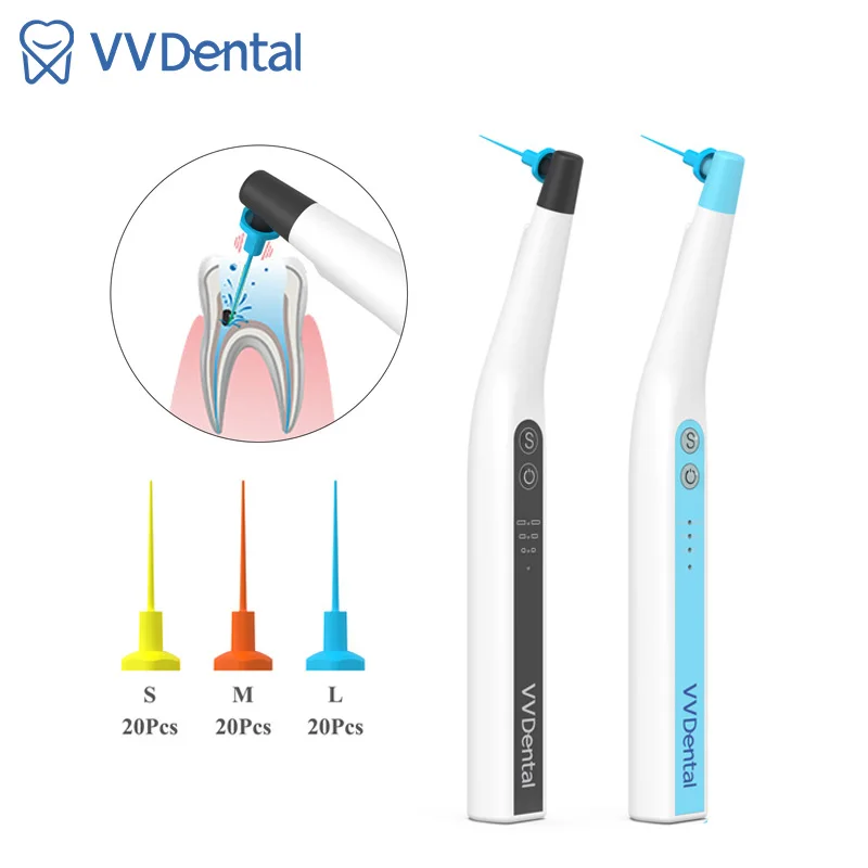 

VVDental Sonic Irrigator Endodontic for Treatment Cordless Handpiece with 3 Size 60pc Activator Tips for Surgery Root Canal Tool