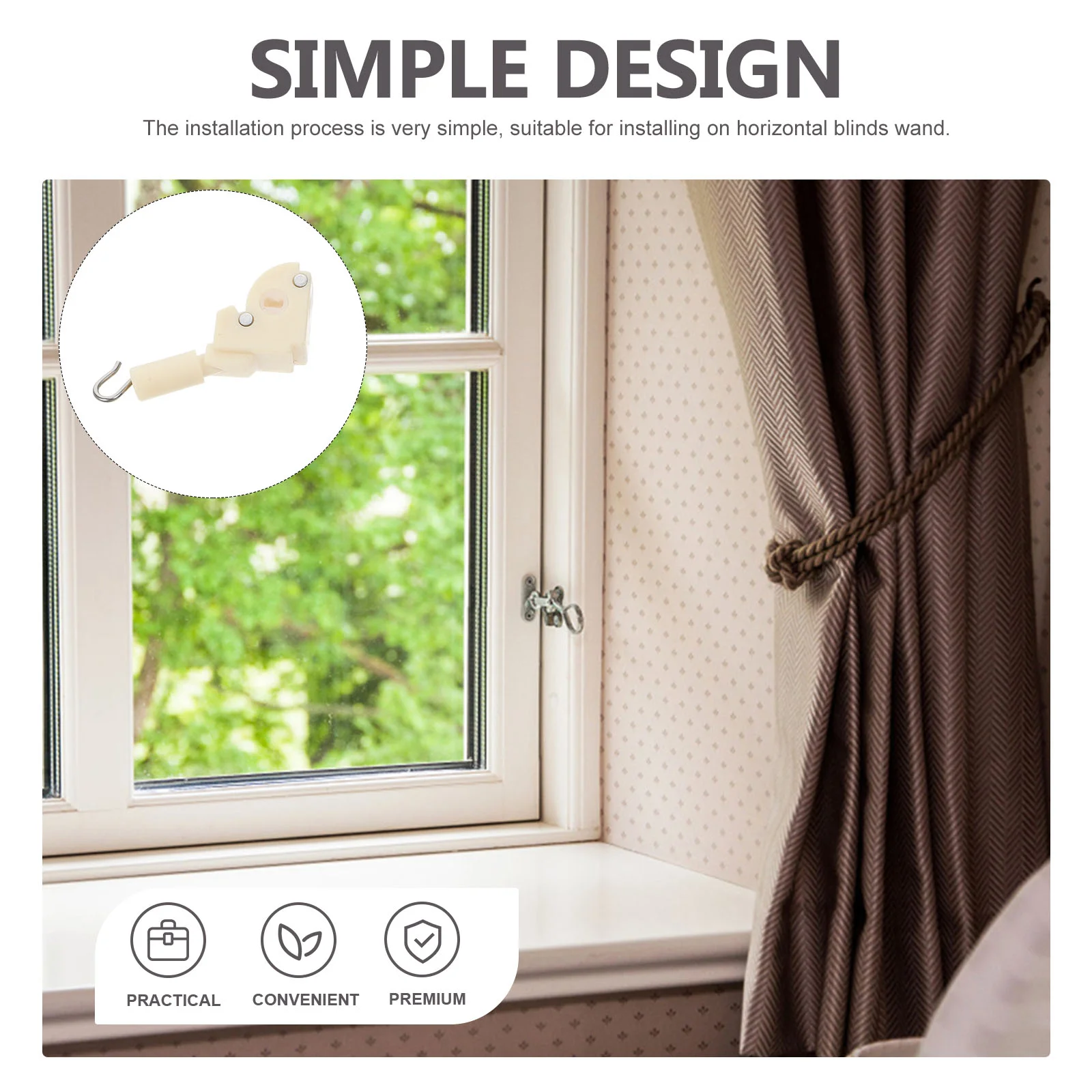 6 Pcs Curtain Dimmer Mini Blind Wand Replacement Parts Blinds Horizontal Repair Window Tilt Mechanism Stick Hook