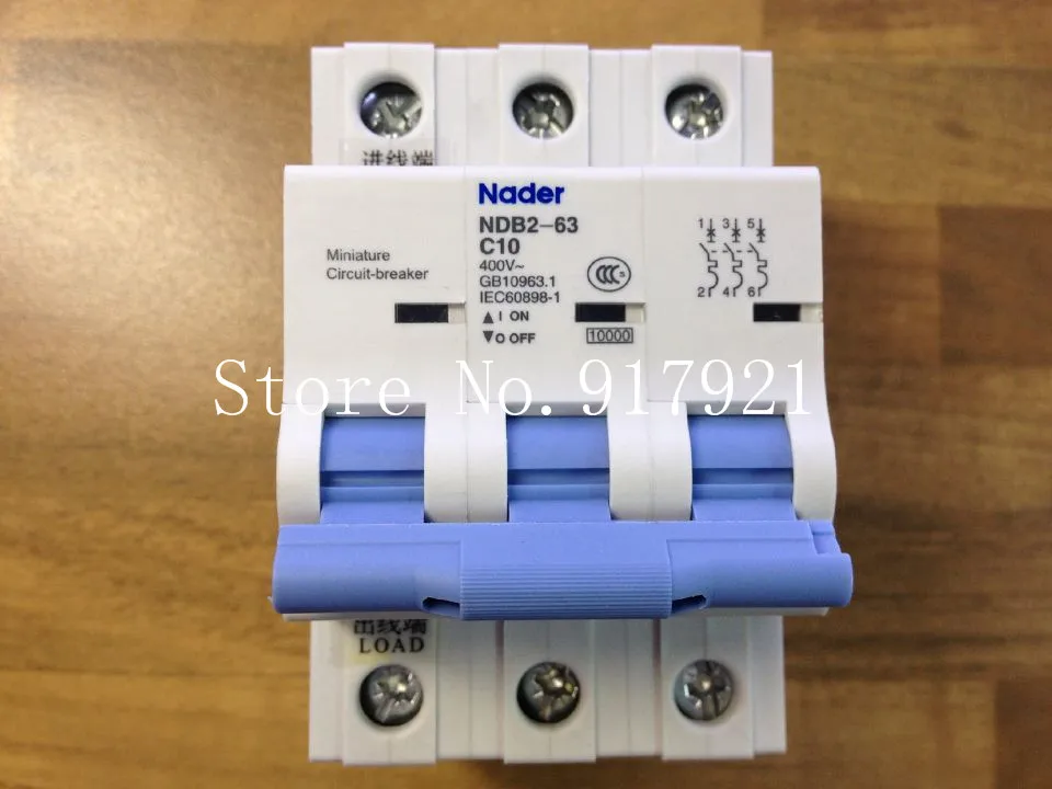 [ZOB] The letter NDB2-63 Nader genuine new C10 mini circuit breaker 3P10A air switch  --5pcs/lot