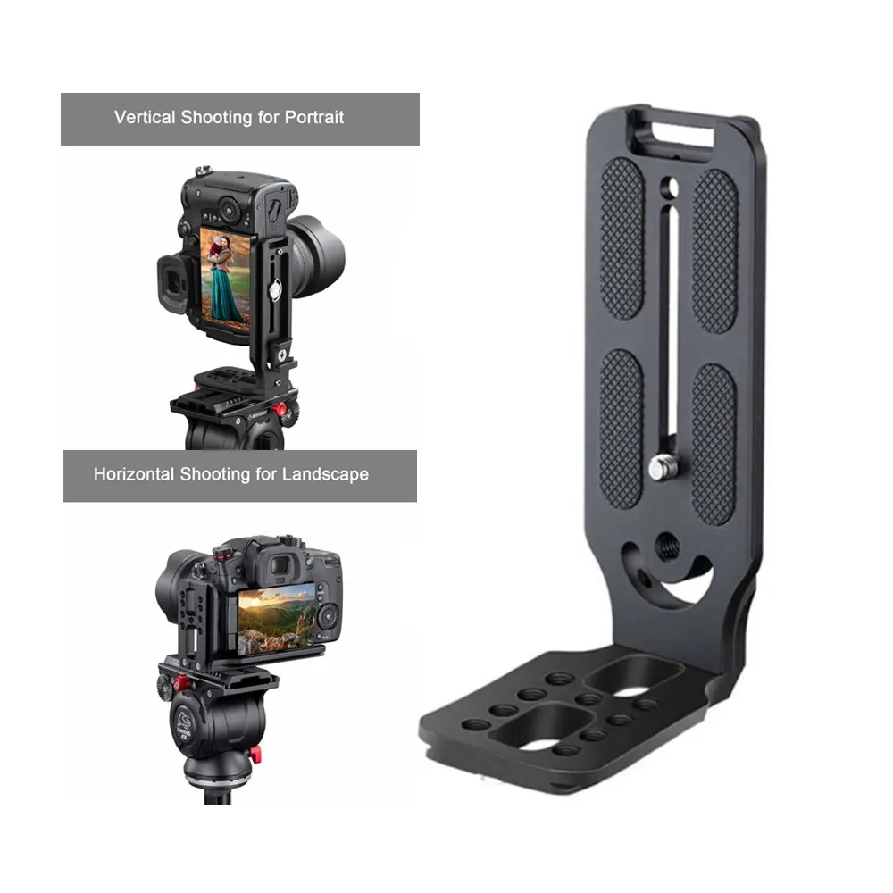 

Universal Camera L Bracket Quick Release L Plate 1/4 Inch Screw Swiss Vertical Video Compatible for Nikon Canon Sony Fuji