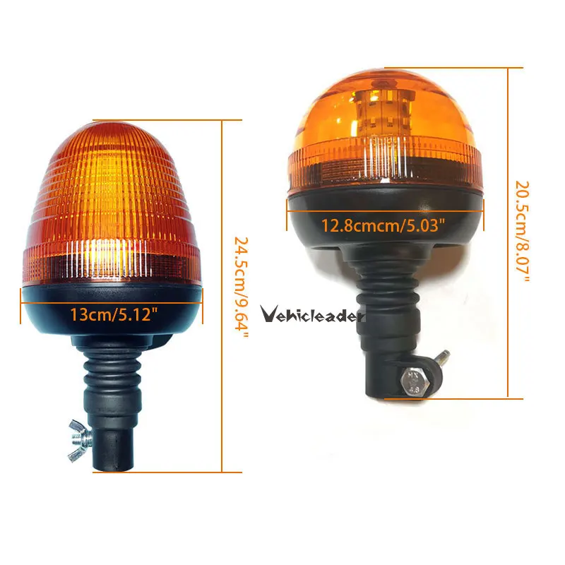 12V/24V LED Truck Tractor Beacon Light Rotating Beacon 3 Modes  Rotary Warning Flashing Emergency Strobe Signal Lamp Amber