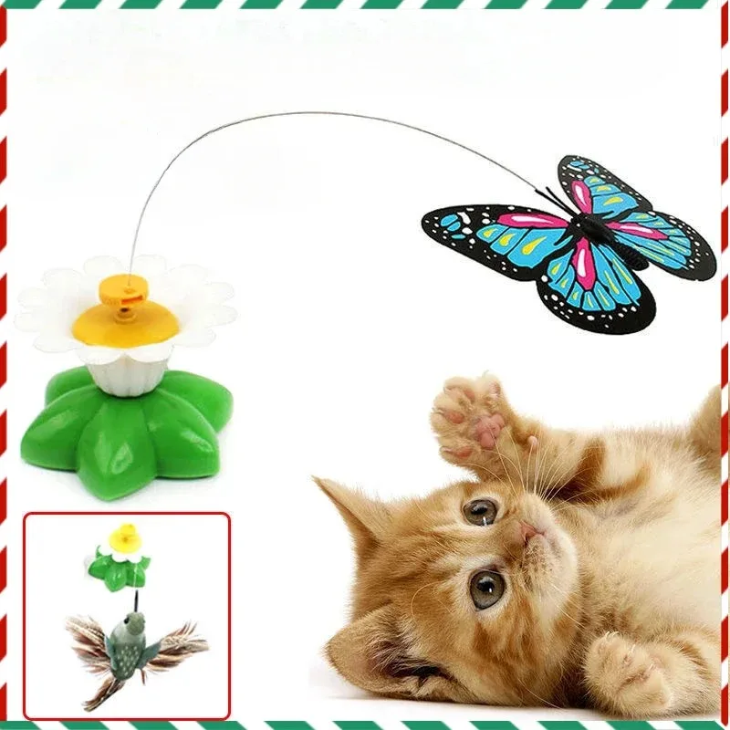

Rotating Electric Flying Butterfly Colorful Interactive Cat Dog Automatic Humming Bird Intelligence Training Rotating Funny Toys