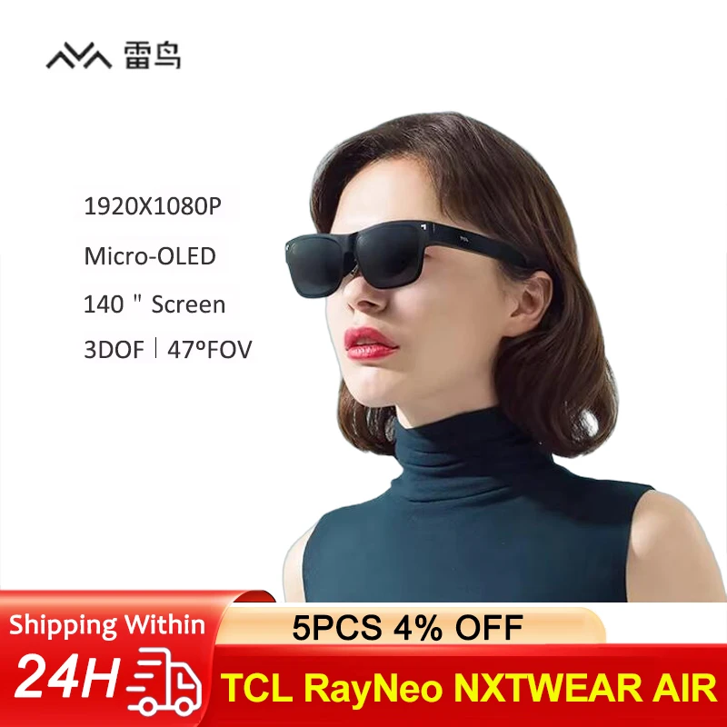 TCL RayNeo NXTWEAR AIR-bril 140 inch micro-OLED-scherm 3D Full HD privé-bioscoop AR-bril VS XREAL Air