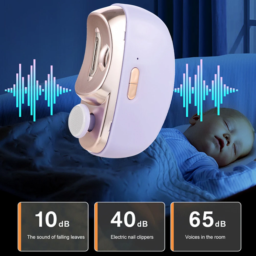 Coupe-ongles électrique automatique de sécurité, rechargeable, avec fonction de ponçage et de polissage, et éclairage intégré, pour enfants et adultes