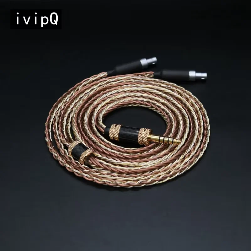 

ivipQ-302 IEM Cable 99.99% Purity OCC and Single Crystal Silver Gold Mixed Headphone Upgrade Cable For 2.5mm-miniXLR