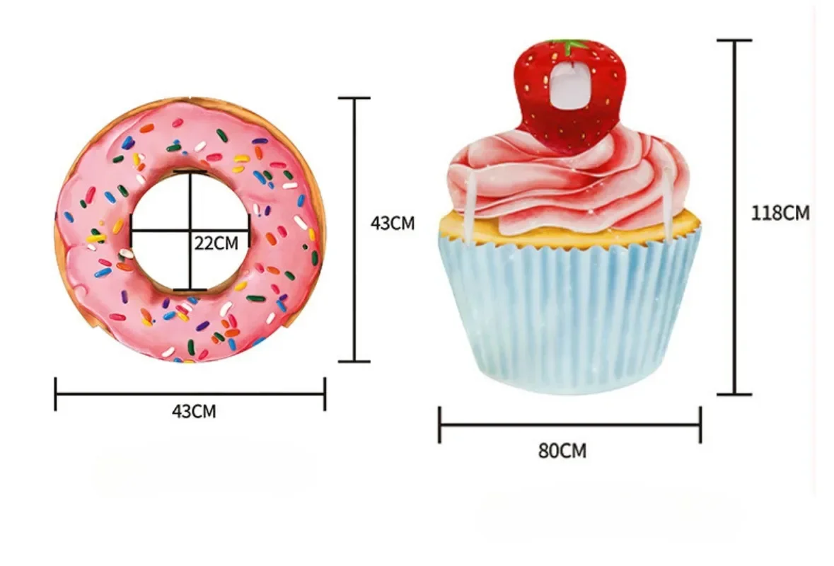 Doughnut Costume Cupcake Cosplay Costume Carnival Head Outfit Food Cake Prop Stage Clothing Dessert Funny Parade Dress Up