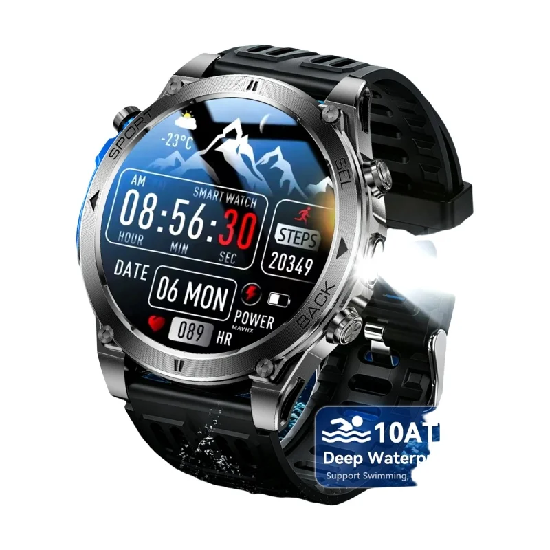 Nuevo Reloj Inteligente T-RX 4 con GPS Militar para Hombre, 6 Satélites, Posicionamiento Preciso, Resistente al Agua 10ATM, Llamadas HD