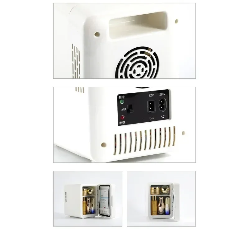 4L Mini Refrigerator Car Cosmetics Skincare LED Mirror Household Refrigerator Small Freezer Refrigeration Noise Reduction Portal view 6