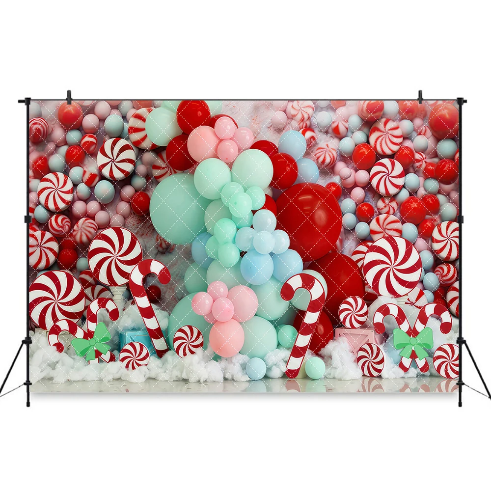 Peppermint Party Photo Background Christmas Candy Photography Backdrops Kids Baby Cake Smash Photo Studio Props Photocall