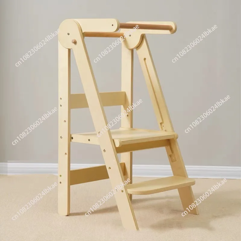 Kids' Folding Learning Tower- Step Stool with Handrails for Bathroom & Kitchen