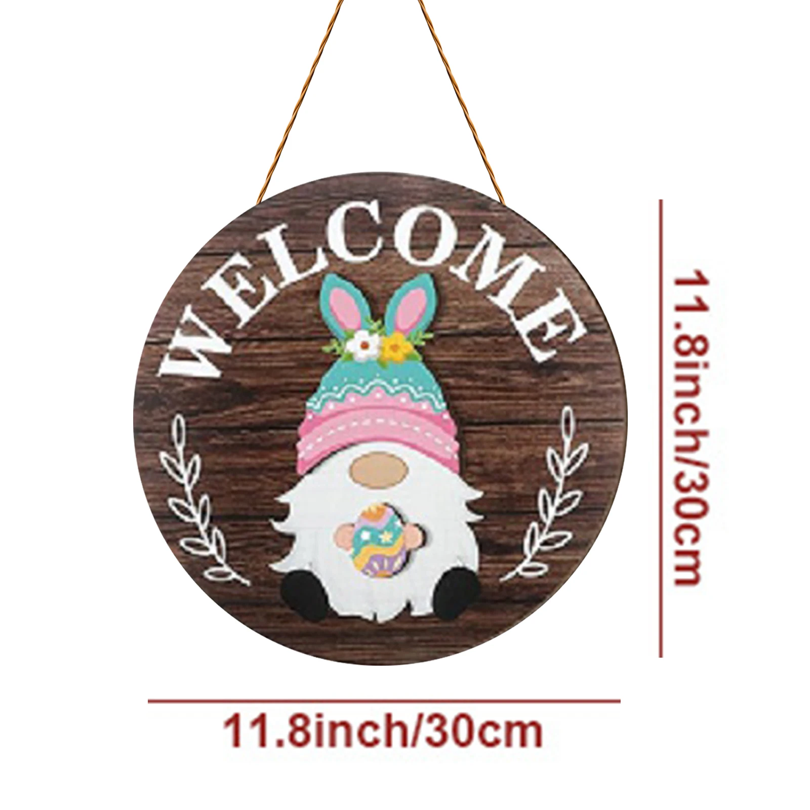 علامة ترحيب قابلة للتبديل مع قبعات مغناطيسية قابلة للإزالة، علامة خشبية قزم، لوحة تزيين خشبية إبداعية لديكور المنزل #6