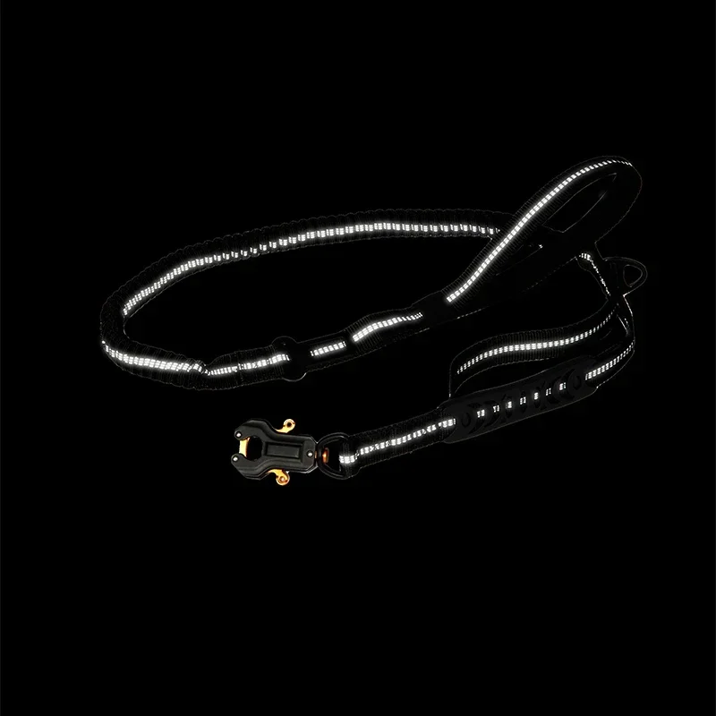 Tactical Dog Leash Heavy Duty Dog Leash with Frog Clip Soft Padded Handle Bungee Dog Leashes for Mid Large Dogs Training Walking