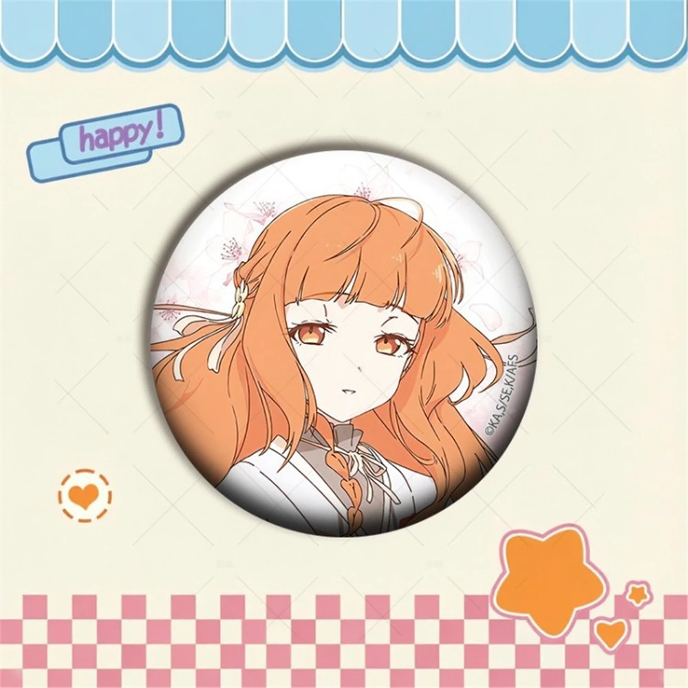 58mm Anime Agents of the Four Seasons‌ ‌Kayo Hinagiku‌ Hazakura Ruri‌ Cosplay COSTUME Badge Pin SPTE Tinplate Brooch﻿ Prop Gift