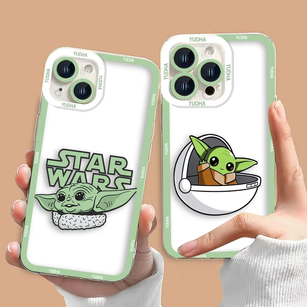 Disney Cute Baby Yoda Cover Angel Eyes Clear Phone Case For OPPO A98 A96 A95 A94 A78 A74 A73 A58 A55 A54 A31 A17 A16 Case Funda