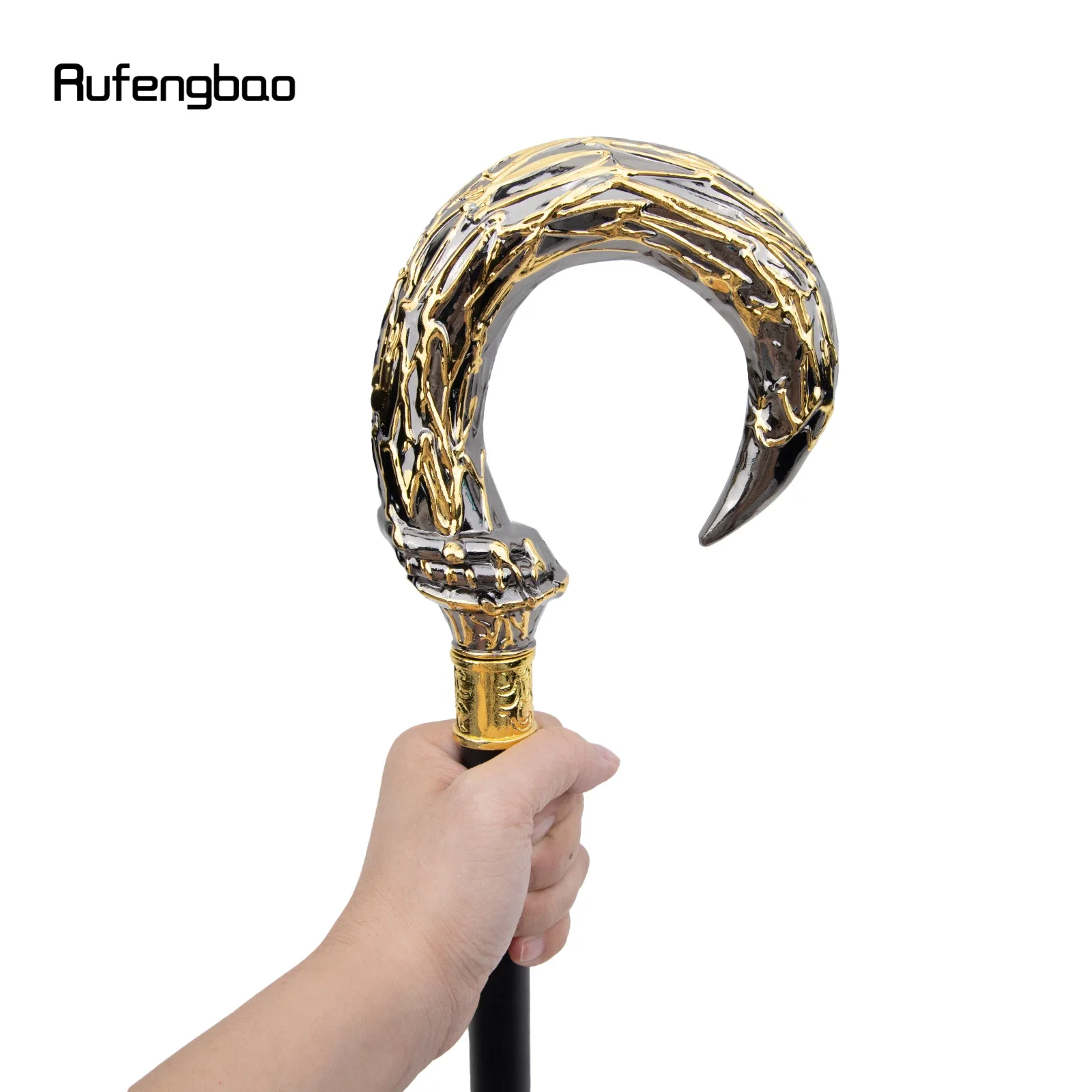Golden Black U Steampunk Walking Cane Fashion Walking Stick Gentleman Luxury  Performance stage Cane 92cm