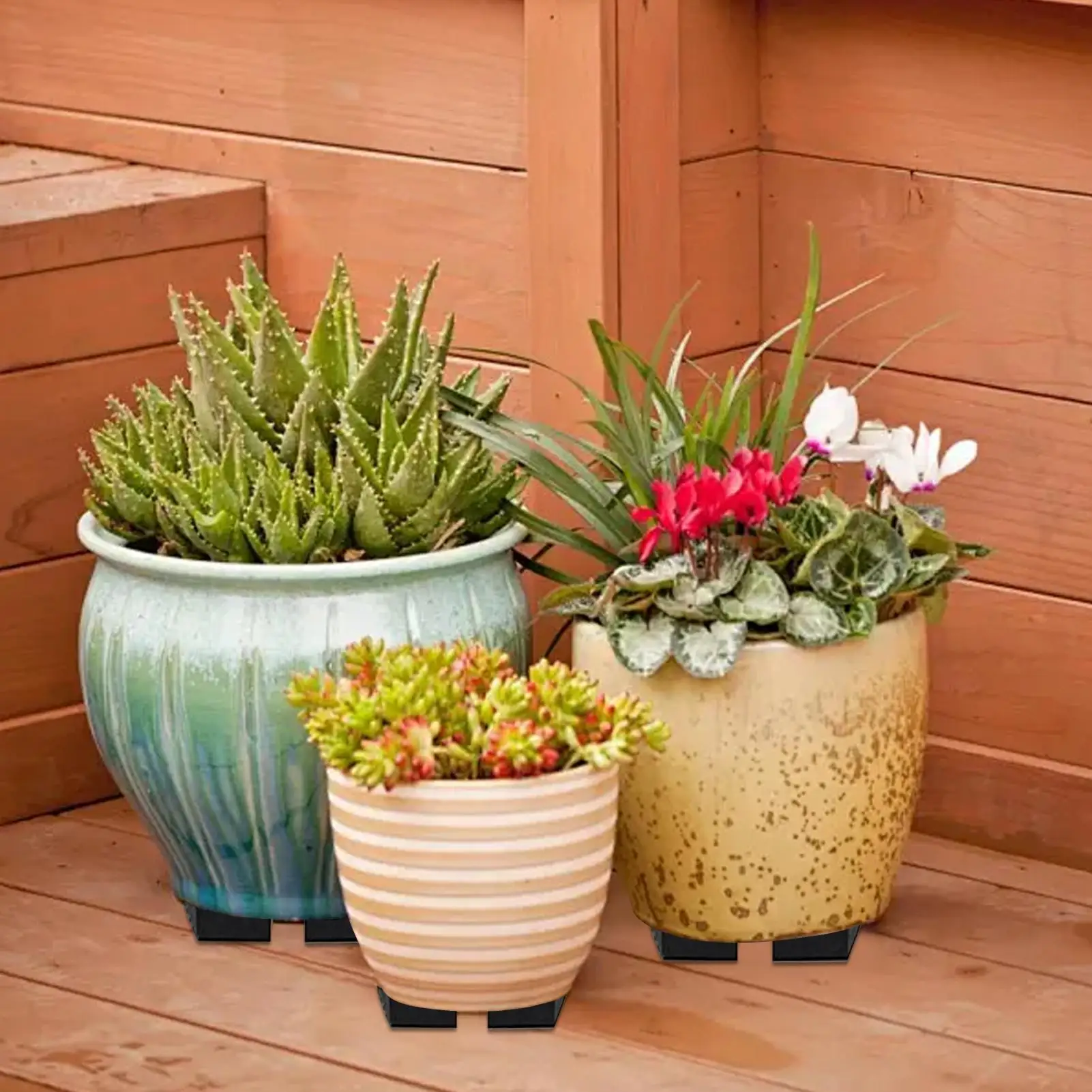 Flower Pot Feet 10 Sets Of Garden Pot Feet Anti-Slip Gardening Pads Hexagon Planter Riser For Daily Living Room Patio Workplace