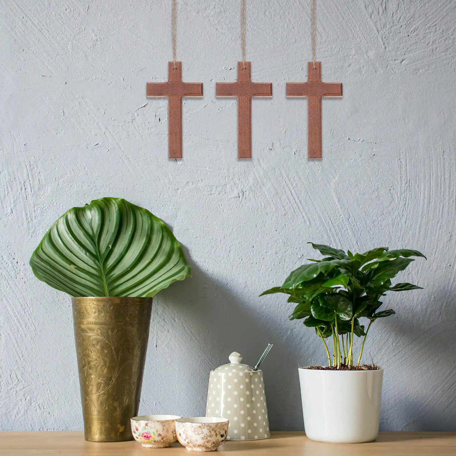 

10Pcs Wood Cross Charms Wooden Cross Pendant for Jewelry Making DIY Bracelets Necklace Craft Supplies Crosses for Crafts