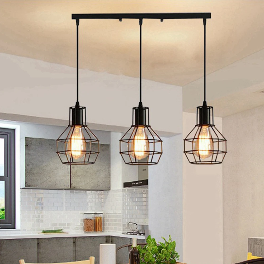 1/3 heads Modern Pendant Light Industrial Vintage Retro Loft  Hanging Lamp for Living Room Bedroom Kitchen Ceiling Chandelier