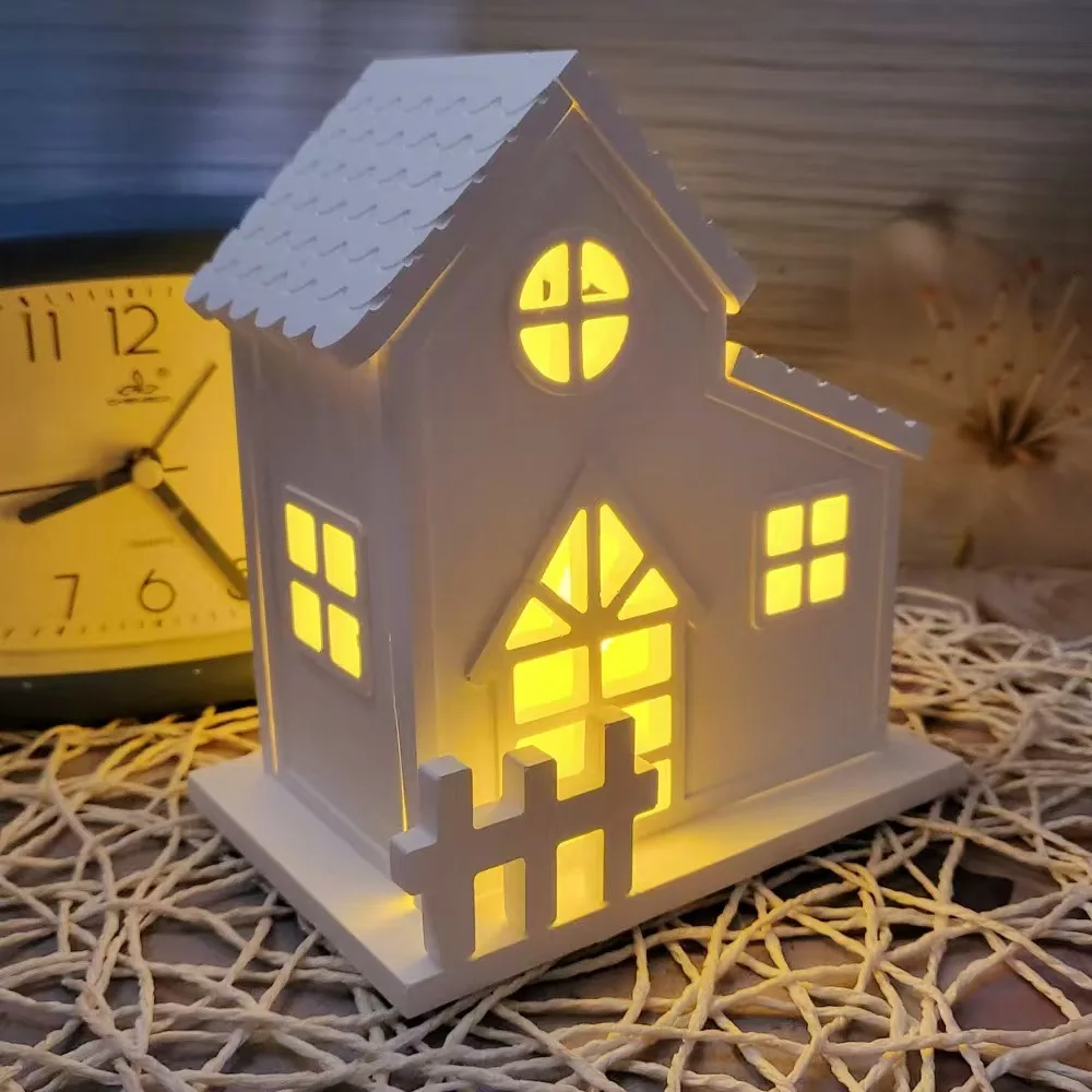 Christmas  House Candle Holder Silicone Combination Mold DIY Cement Gypsum Pouring Resin Mold Home Decoration Crafts Ornaments