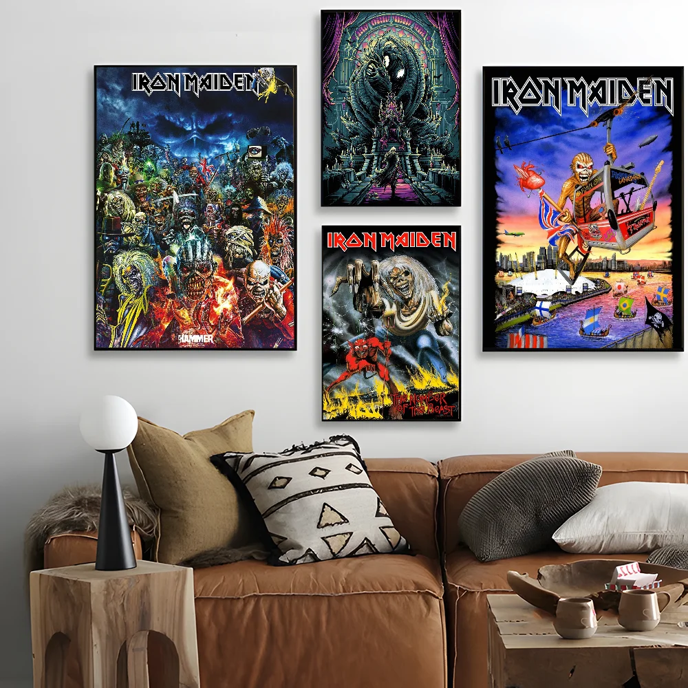 Band I-Iron M-Maiden Classic Vintage Posters HD Quality Wall Art Retro Posters for Home Room Wall Decor