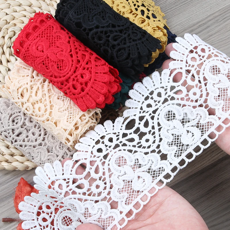 3 Meters Floral Embroidered Lace Ribbon DIY Apparel Sewing Fabric 10cm Handmade Crafts Material Hollow Out Water Soluble Tape