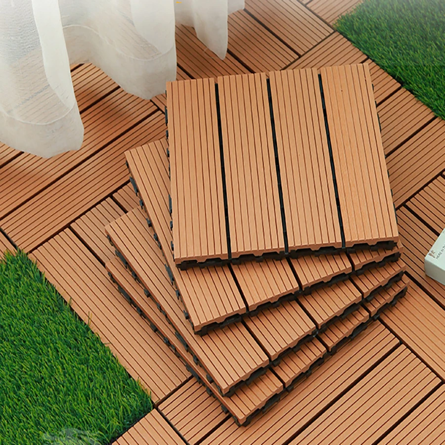 A piece of DIY self-laying splicing flooring plastic wood square outdoor waterproof heightened landscaping ground flooring sheet