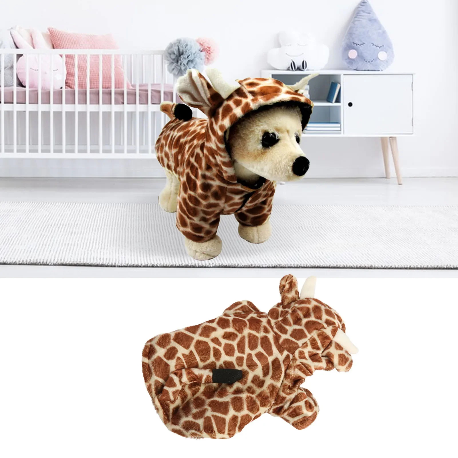 Dog Hoodie Winter Jacket Cute Fun Giraffe Design Warm Puppy Hoodie Winter Coats For Small Dogs Cats Pets